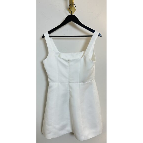 ELLIATT Amelie Square Neck Duchesse Satin Cocktail Minidress in Ivory Large - Picture 6 of 7